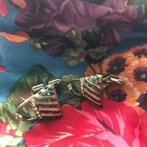 LADIES ONE OF A KING PURSE RHINESTONE CUFF LINKS